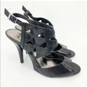 Calvin Klein Brittany Black caged heels 10